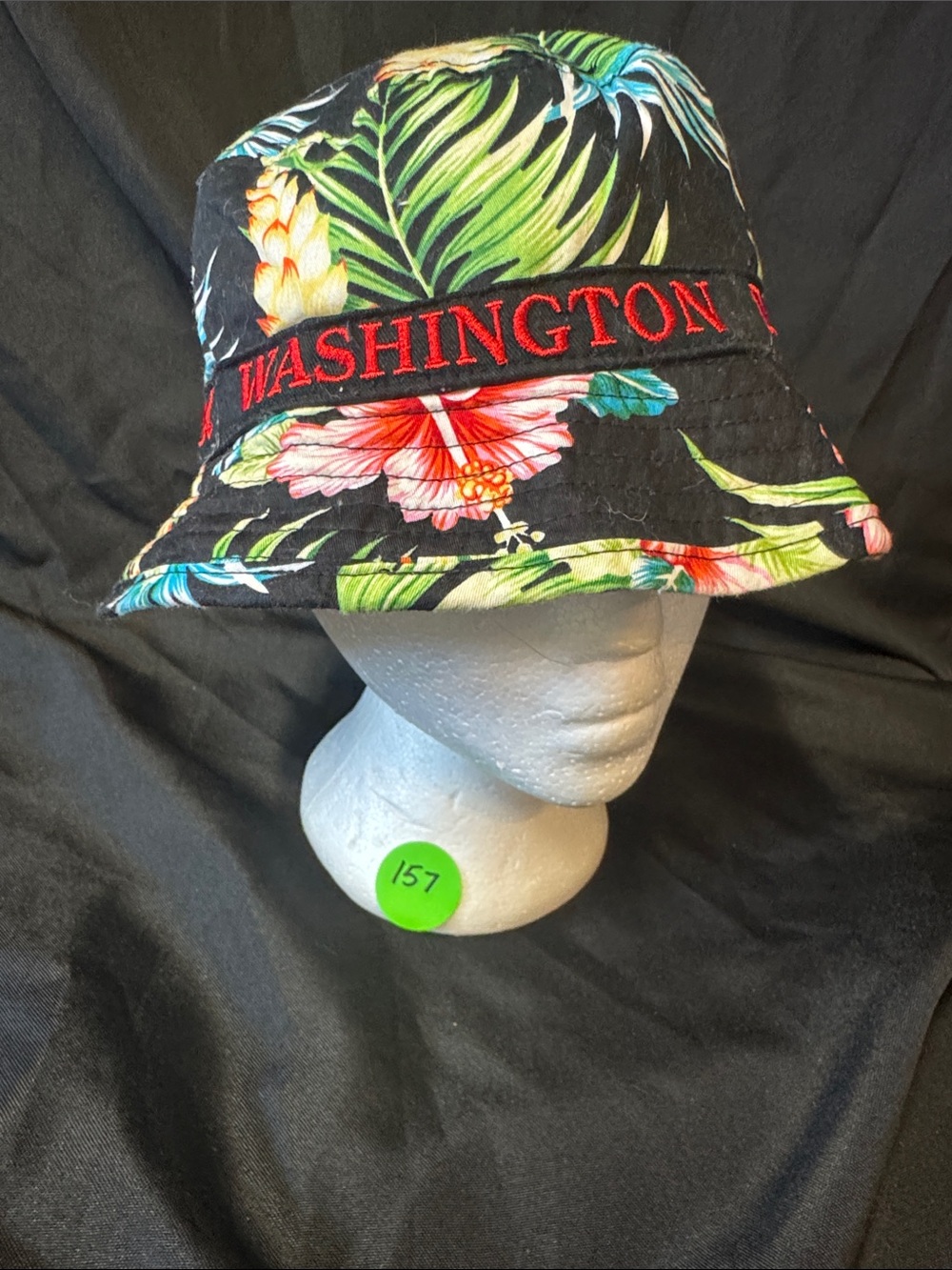 Washington Floral Bucket Hat - Black with Multicolor Tropical Print